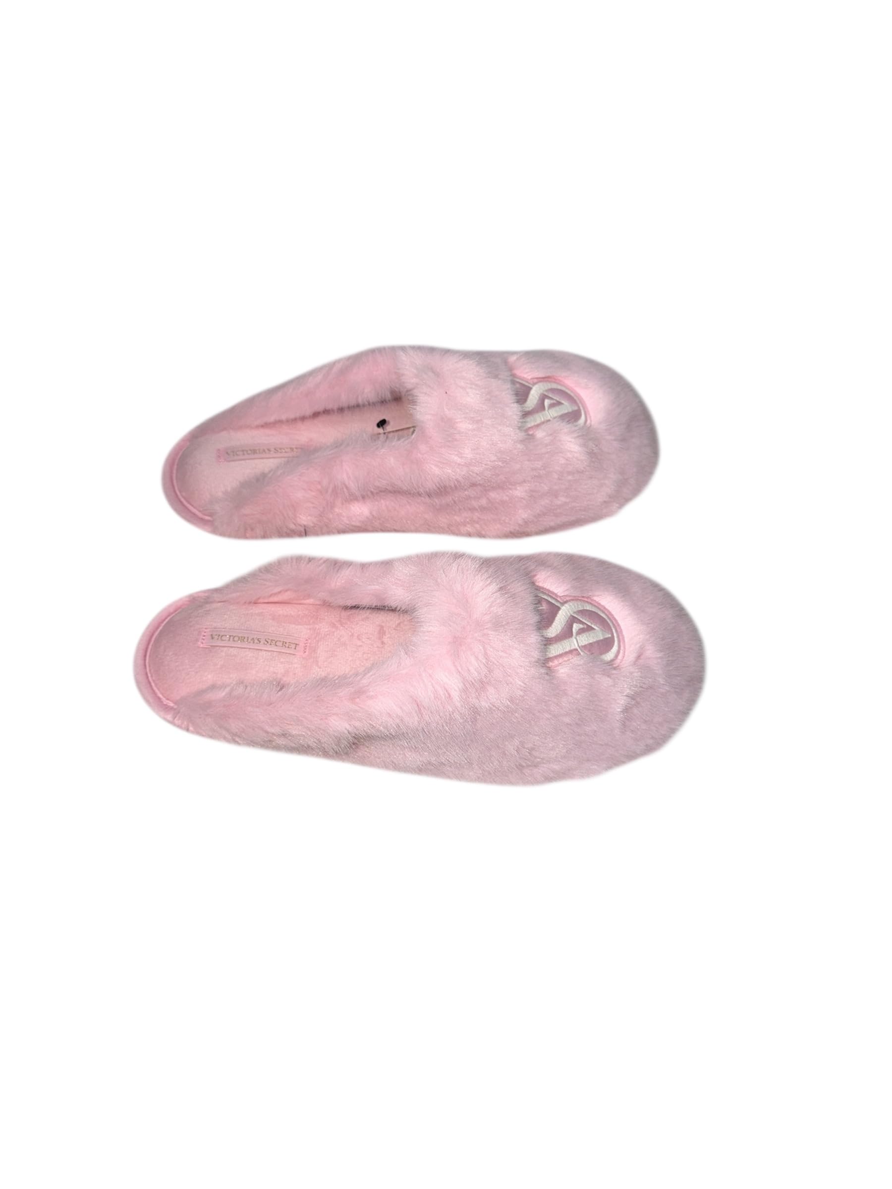 Victoria's Secret Luxe Plush Faux Fur Closed Toe Slippers Pink Soft Cozy House Shoes New