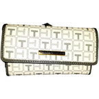 Tommy Hilfiger Women's Zipped Wallet with Card Holder and Many Compartments (White Grey), white grey