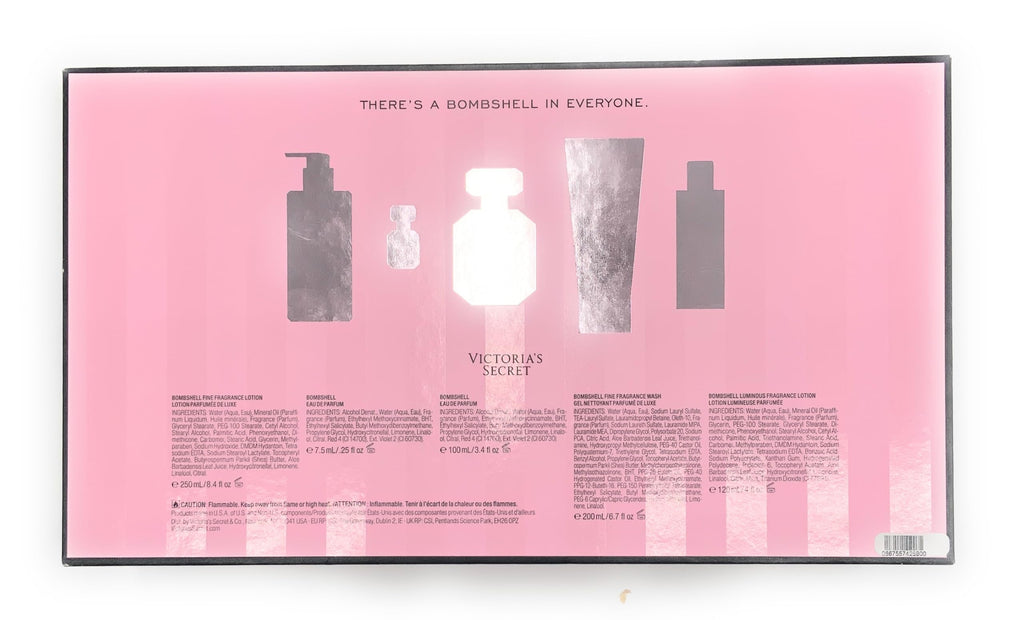Victoria's Secret Bombshell Gift Set, 3.4 fl oz Eau de Parfum, Travel Size EDP, Lotion, Fragrance Wash, 5 Pieces