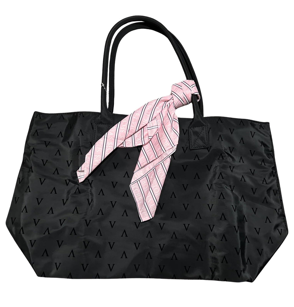 Victoria's Secret Tote Bag & Scarf Color Black/Pink New