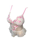 Victoria's Secret Dream Angels Peony Embroidery Bra Top White New (US, Alpha, Small, Regular, Regular, White/Floral)