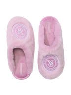 Victoria's Secret Luxe Plush Faux Fur Slippers Purple Small New