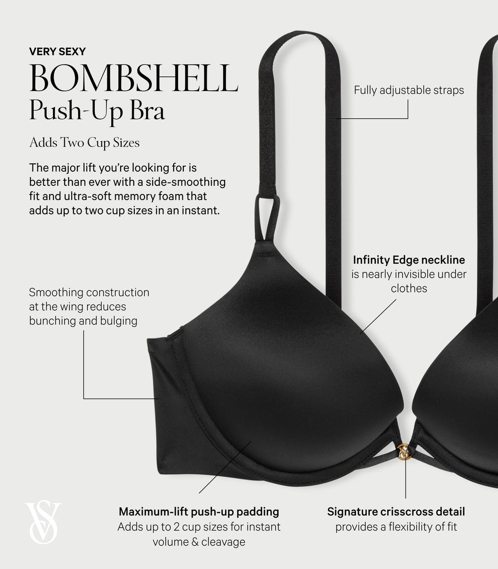 Victoria's Secret Women's Very Sexy Bombshell Adds-2-Cups Push Up Bra, Bras for Women (32A-38DDD)