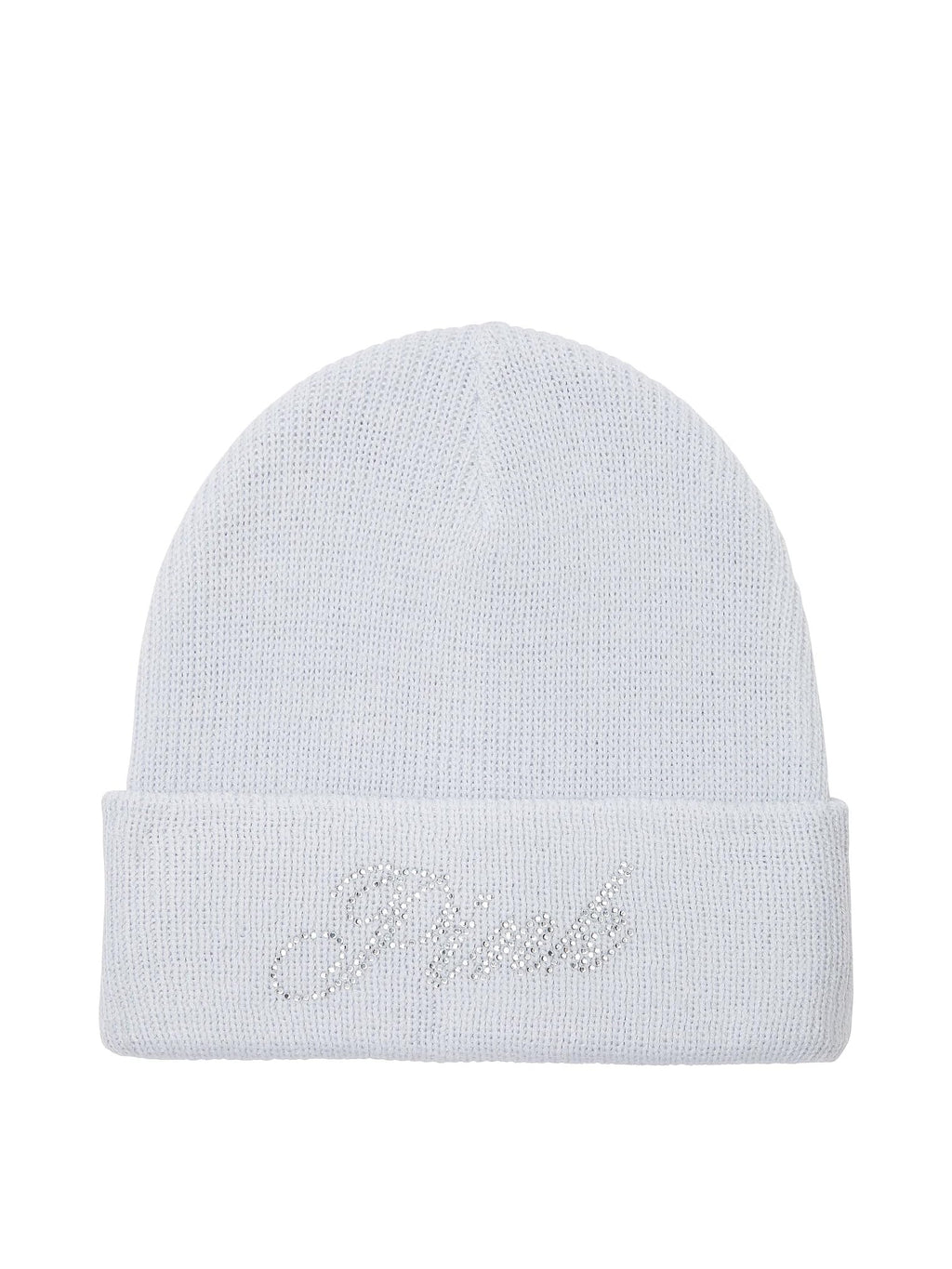 Victoria's Secret Pink Rib Knit Rhinestone Beanie Blue Shine New