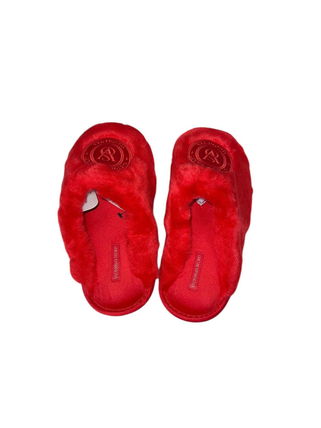Victoria's Secret Closed Toe Faux Fur Slipper Color Red New