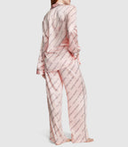 Victoria's Secret Satin Long Pajama Set, Silk Pajamas, PJ Set for Women, 2 Piece Lounge Set Silk PJs, Women's Sleepwear, Pink (XS)