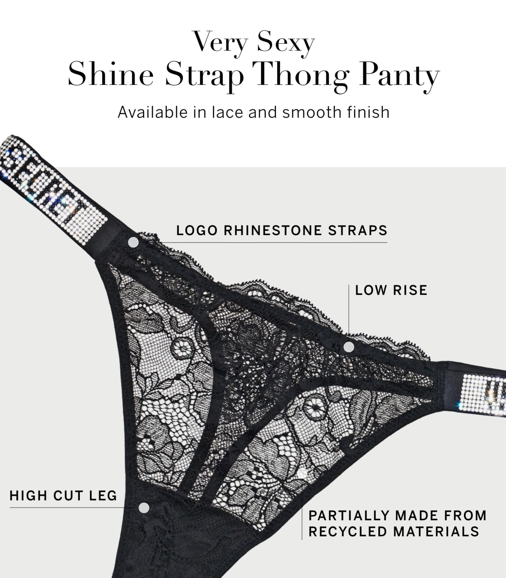 Victoria's Secret Very Sexy Shine Strap Thong, Angel Pink, L