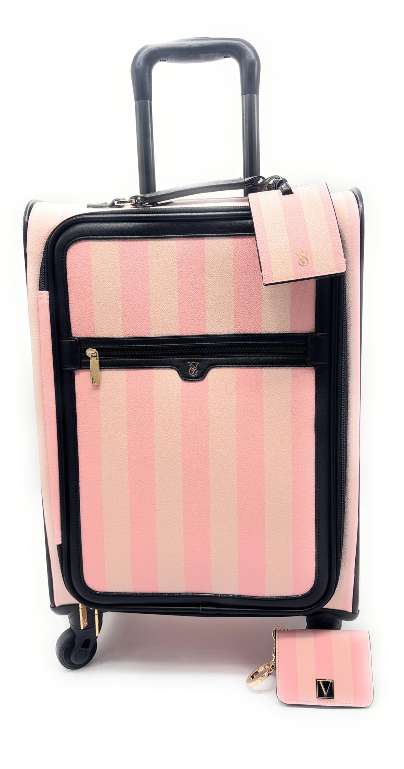 Victoria's Secret Carry-On Luggage Wheelie Suitcase with Foldable Card Case