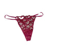 Victoria's Secret Dream Angels Heart Embroidery V-String Panty Pink New