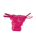 Victoria's Secret Brazilian Panty Women's Pink Lace Double Rhinestone Strap Large