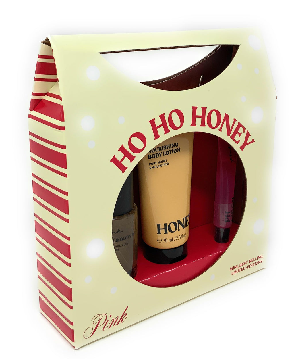 Victoria's Secret Ho Ho Honey Limited Edition Mist, Lotion, PH Lip Oil 3pc Set