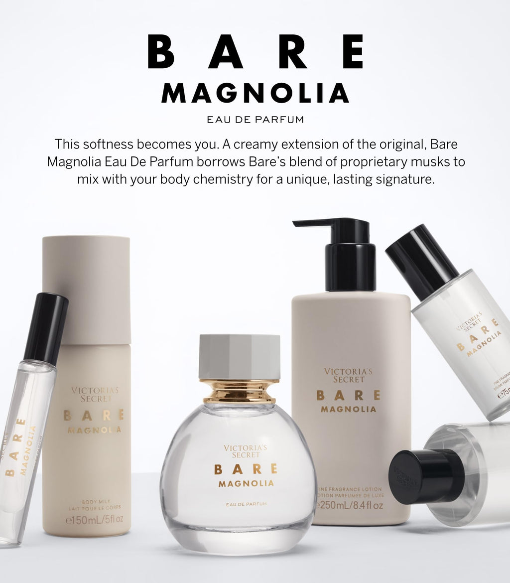 Victoria's Secret Bare Magnolia Fragrance Body Lotion, Notes of Orange Flower, Wood & Vanilla Musk (8.4 oz)
