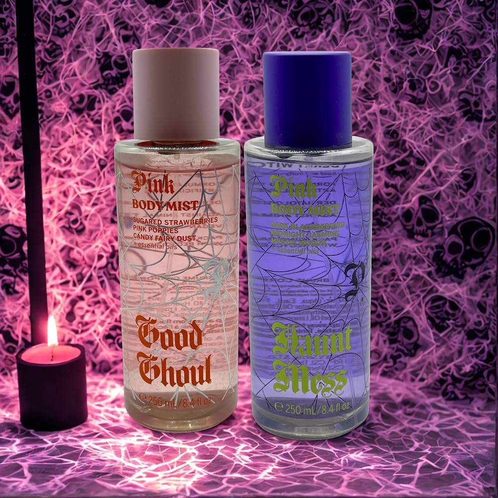 Victoria's Secret PINK GOOD GHOUL & HAUNT MESS Body Mist 2-piece set - 2025 Halloween Scent Collection - 8.4 fl oz