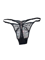 Victoria's Secret Very Sexy Embroidered Mesh High-Leg Thong Adjustable Black XL New