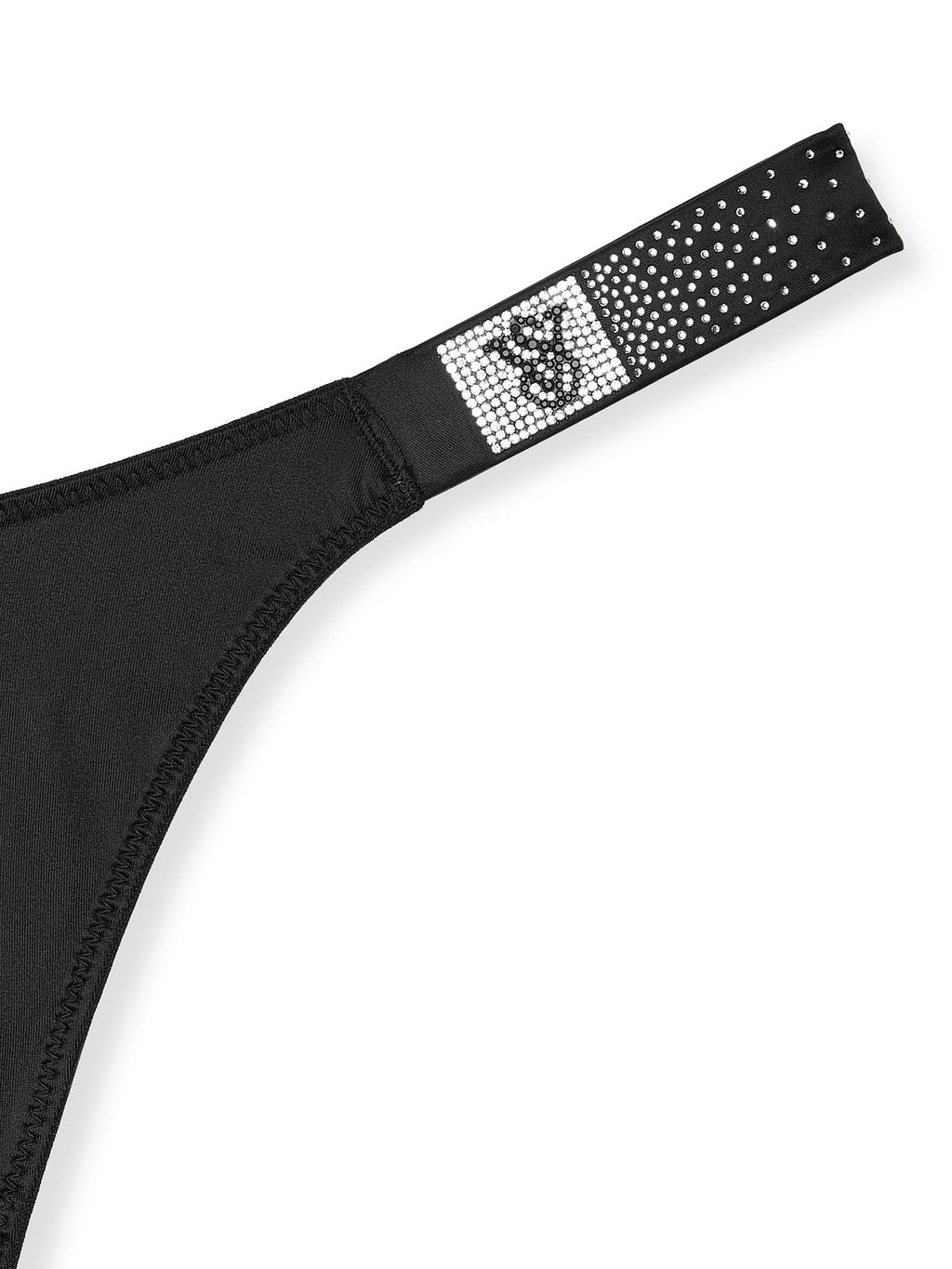 Victoria's Secret Scattered Shine Strap Smooth Thong Panty Medium Black