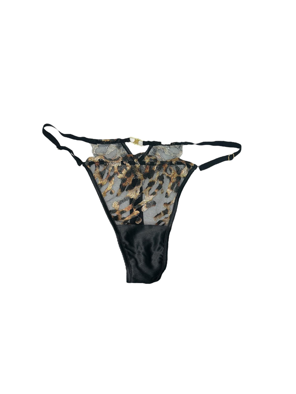 Victoria's Secret Leopard Embroidery Adjustable Thong Panty New (US, Alpha, Small, Regular, Regular, Leopard)