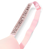 Victoria's Secret Very Sexy Logo Shine Strap Push-Up Bra, Adds One Cup Size, Padded, Plunge Neckline, Bras for Women, Angel Pink, 32C