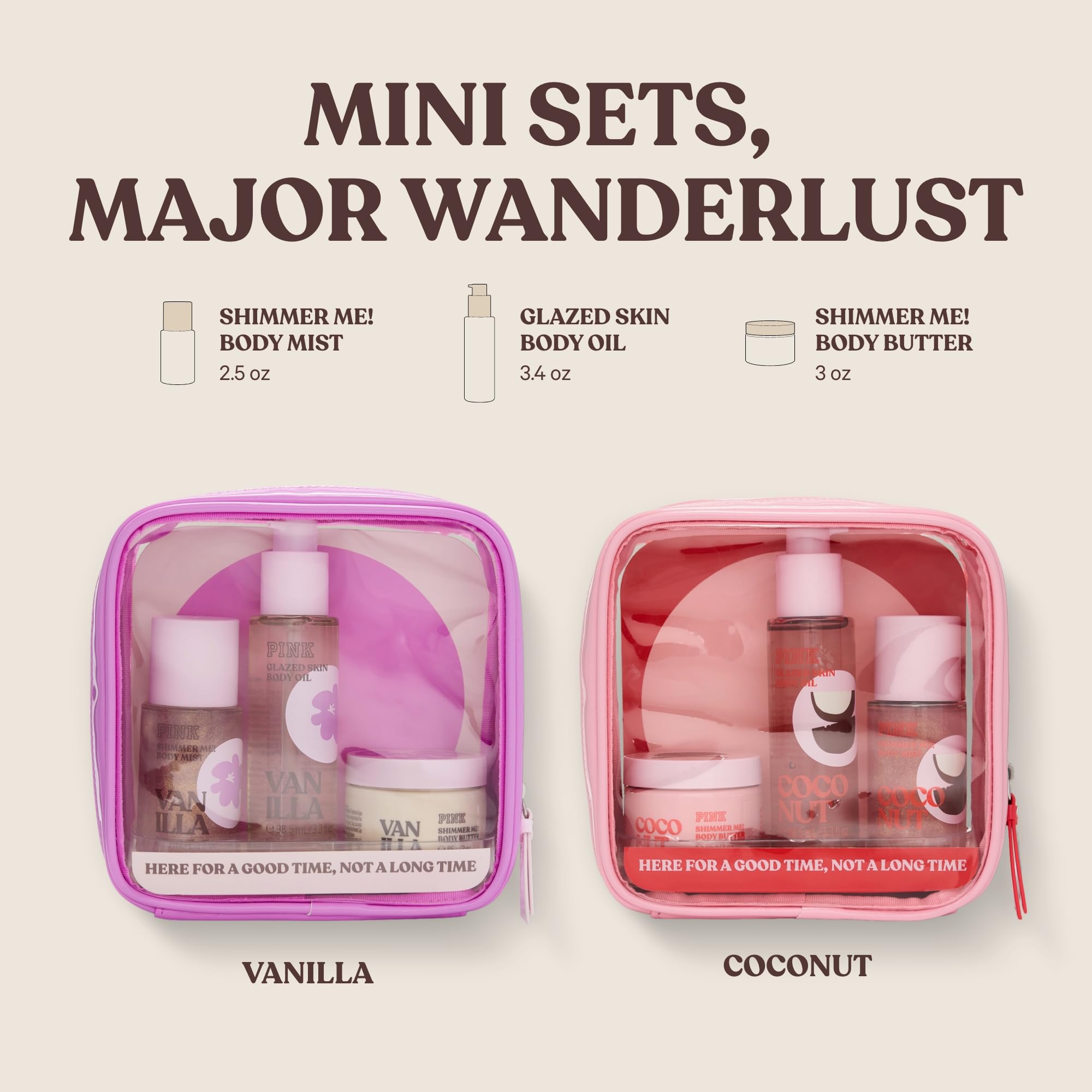 Victoria's Secret PINK Vanilla Gift set, Body Mist, Body oil and Body Butter, Giftsets for women