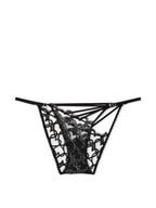 Victoria's Secret Very Sexy Shimmer Heart String Bikini Panty Black New