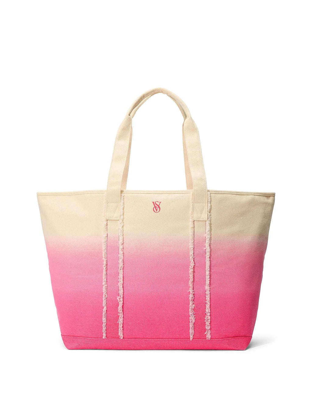 Victoria's Secret Canvas Ombré Beach Zipper Tote Bag Zipper New