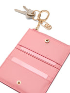 Victoria's Secret Foldover Card Wallet Keychain Pink ID Holder New