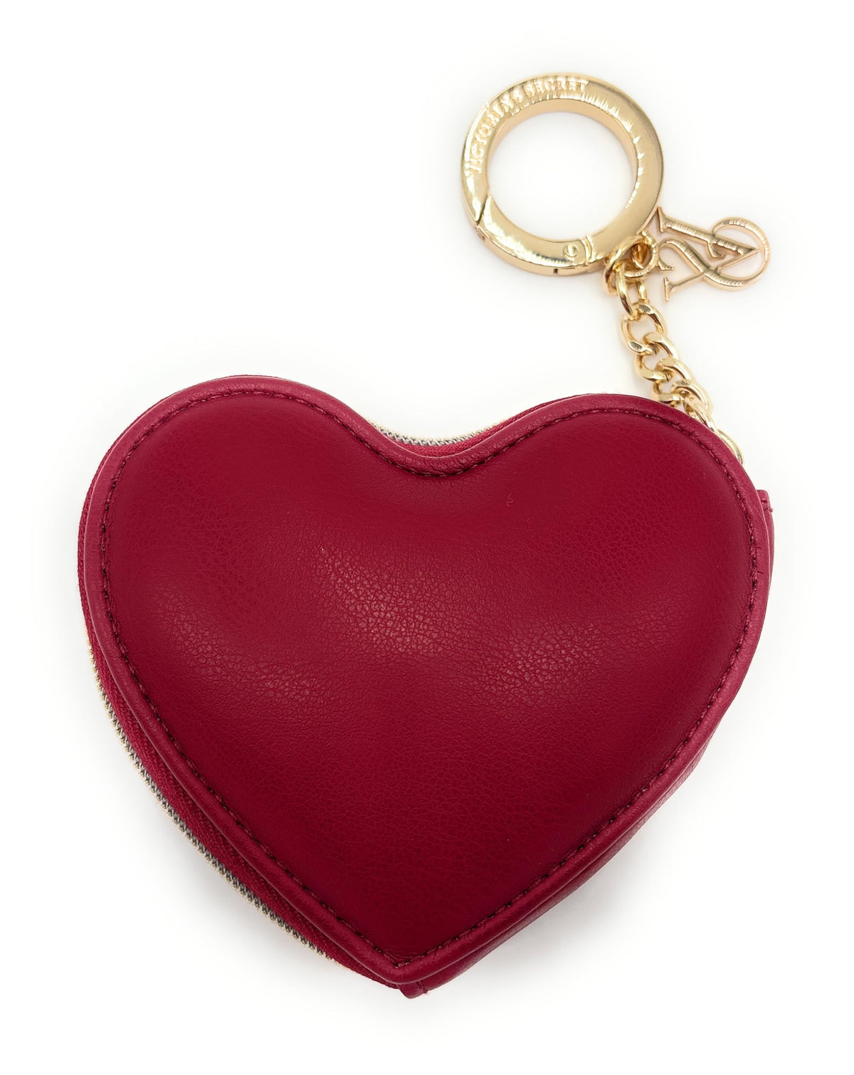 Victoria's Secret Heart Coin Purse Keychain Bag Charm (Dk.Red)