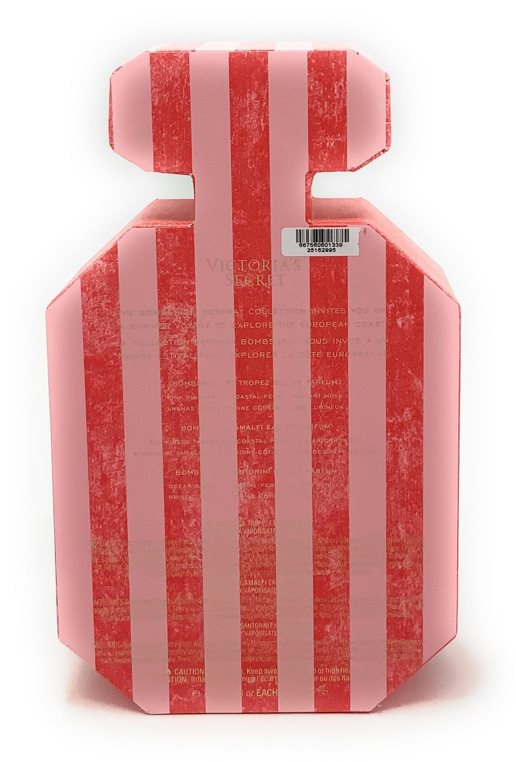 Victoria's Secret Bombshell Eau de Parfum Getaway Trio include: St. Tropez, Amalfi, Santorini Limited Edition .23fl oz each