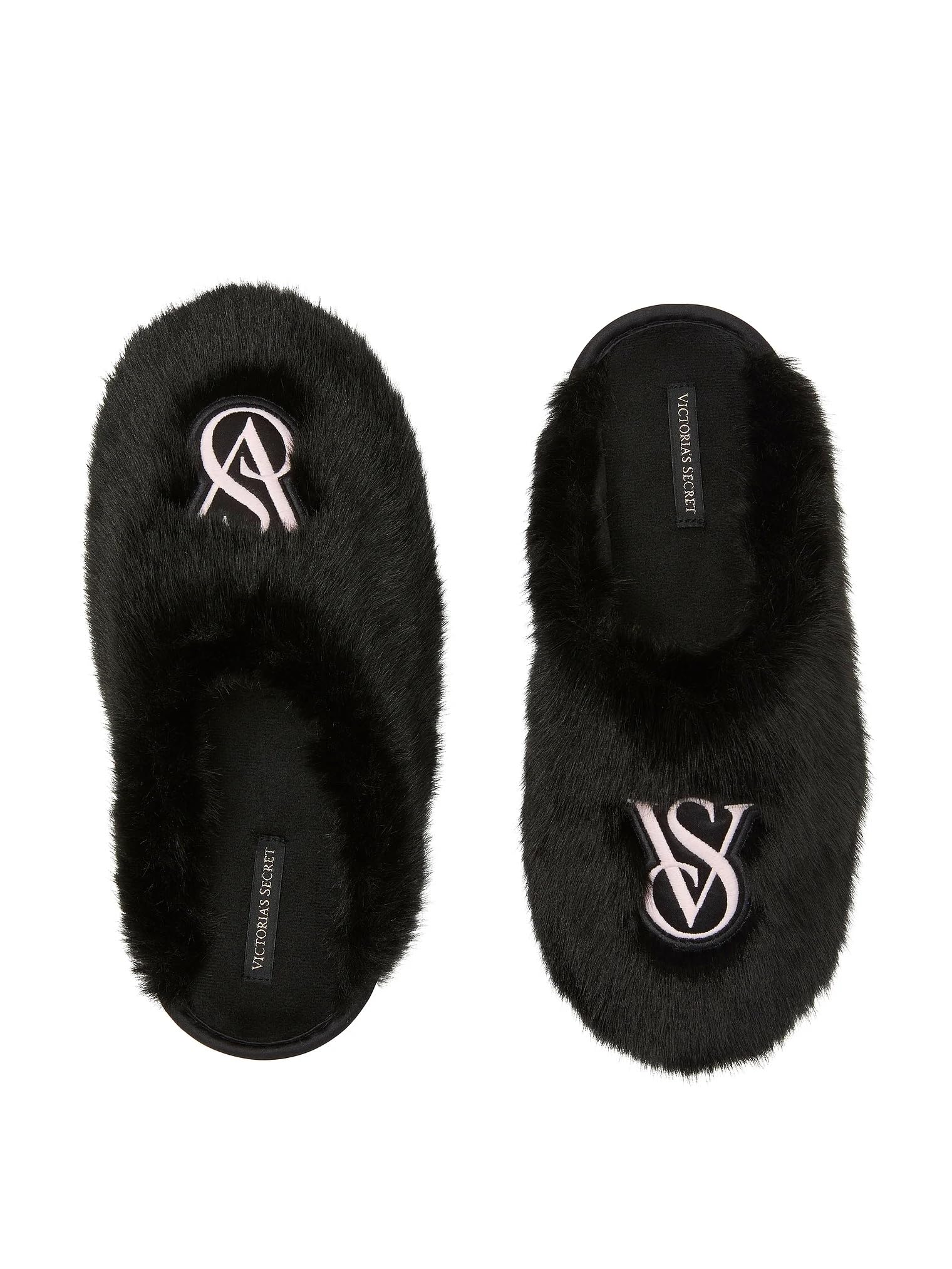 Victoria's Secret Luxe Plush Faux Fur Closed Toe Slippers Soft Cozy House Shoes New