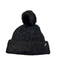 Victoria's Secret Pink Fuzzy Feels Pom Beanie Hat Black One Size New