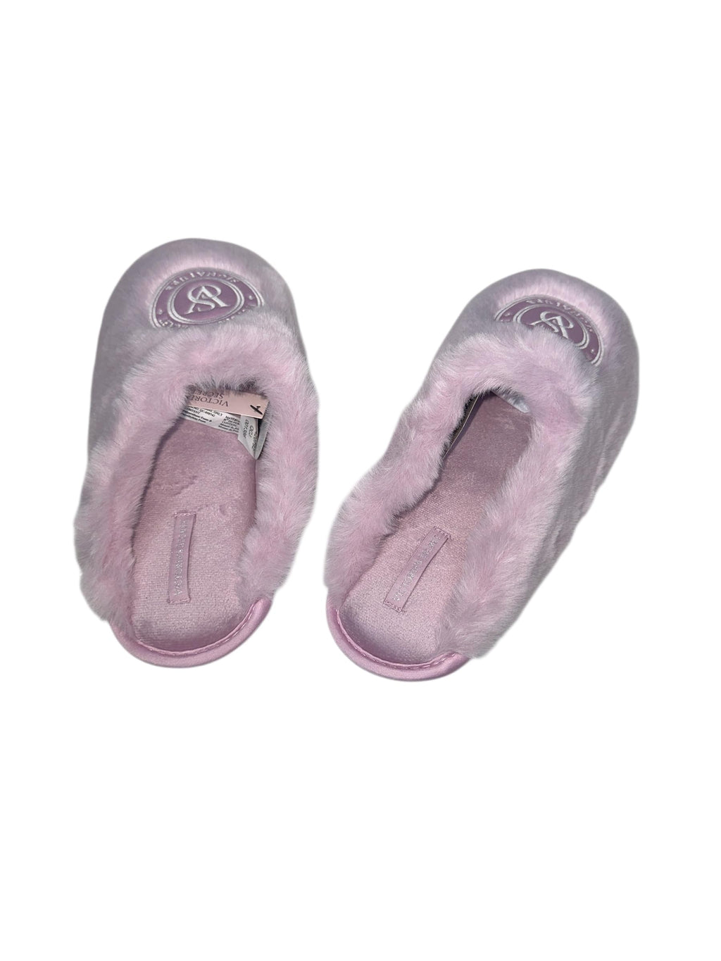 Victoria's Secret Luxe Plush Faux Fur Slippers Purple Small New