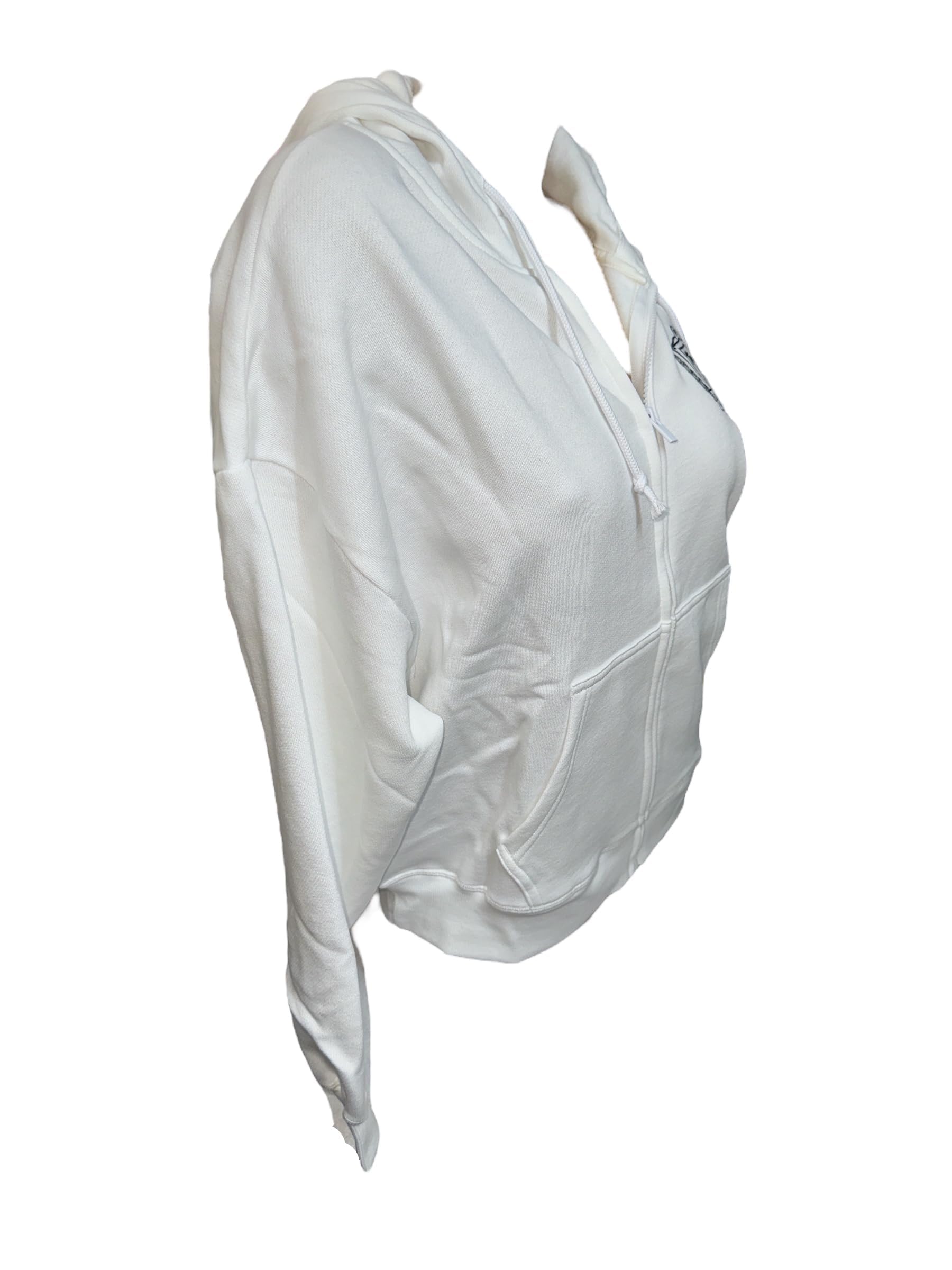 Victoria's Secret PINK Ivy Fleece Campus Full Zip Hoodie White New