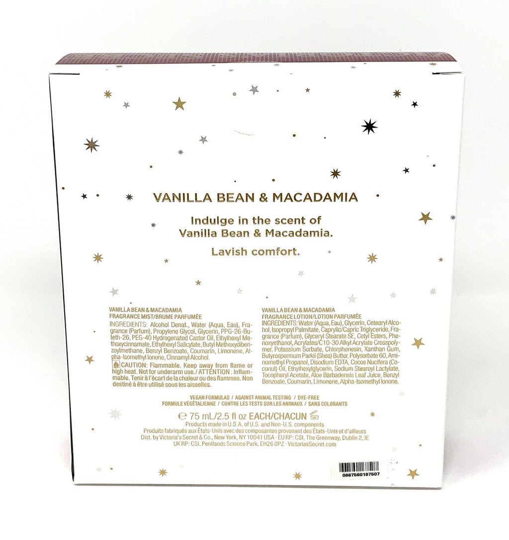 Victoria's Secret Vanilla Bean & Macadamia Frangrance Mist & Lotion 2.5 fl oz Gift Set