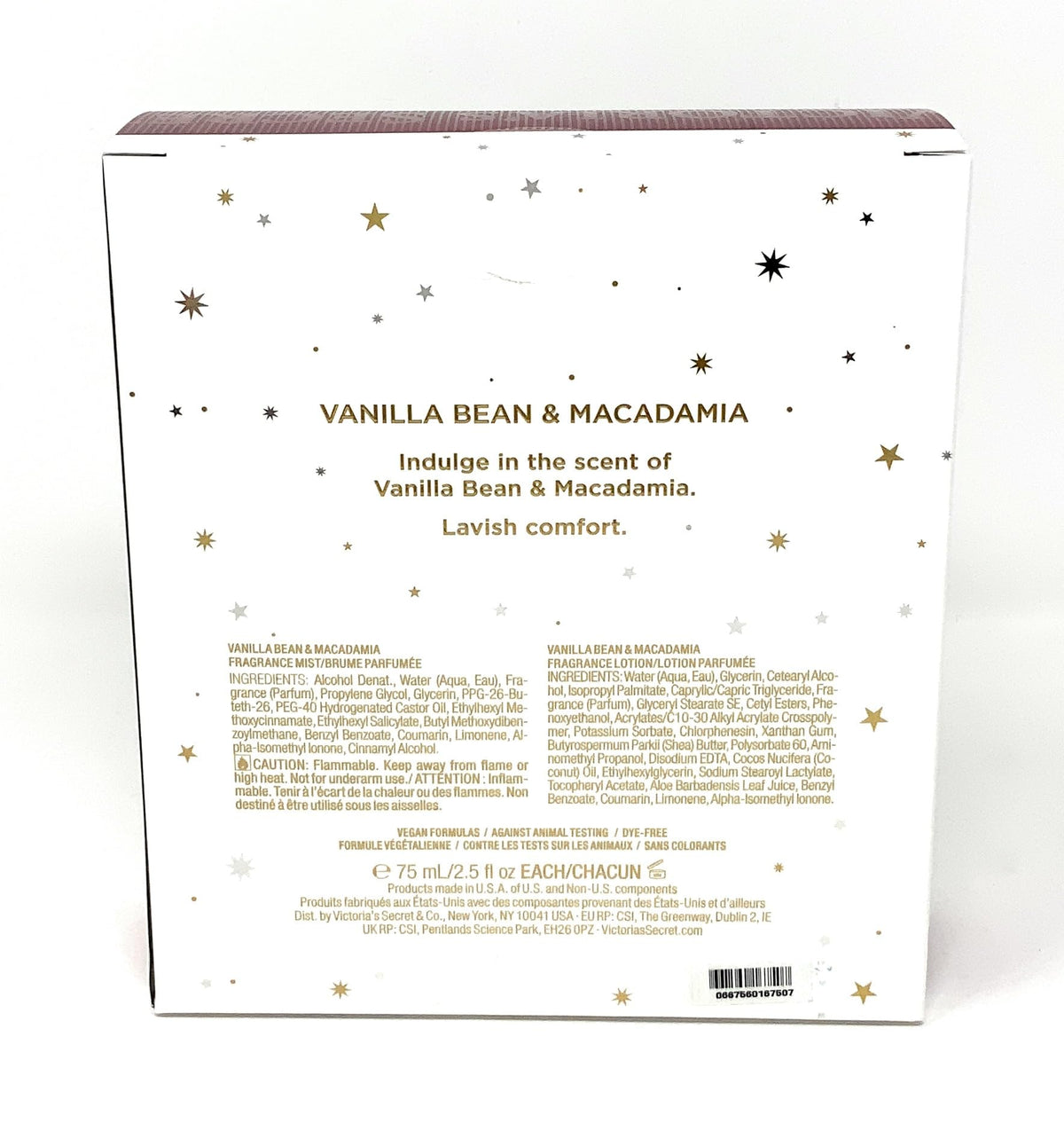 Victoria's Secret Vanilla Bean & Macadamia Frangrance Mist & Lotion 2.5 fl oz Gift Set