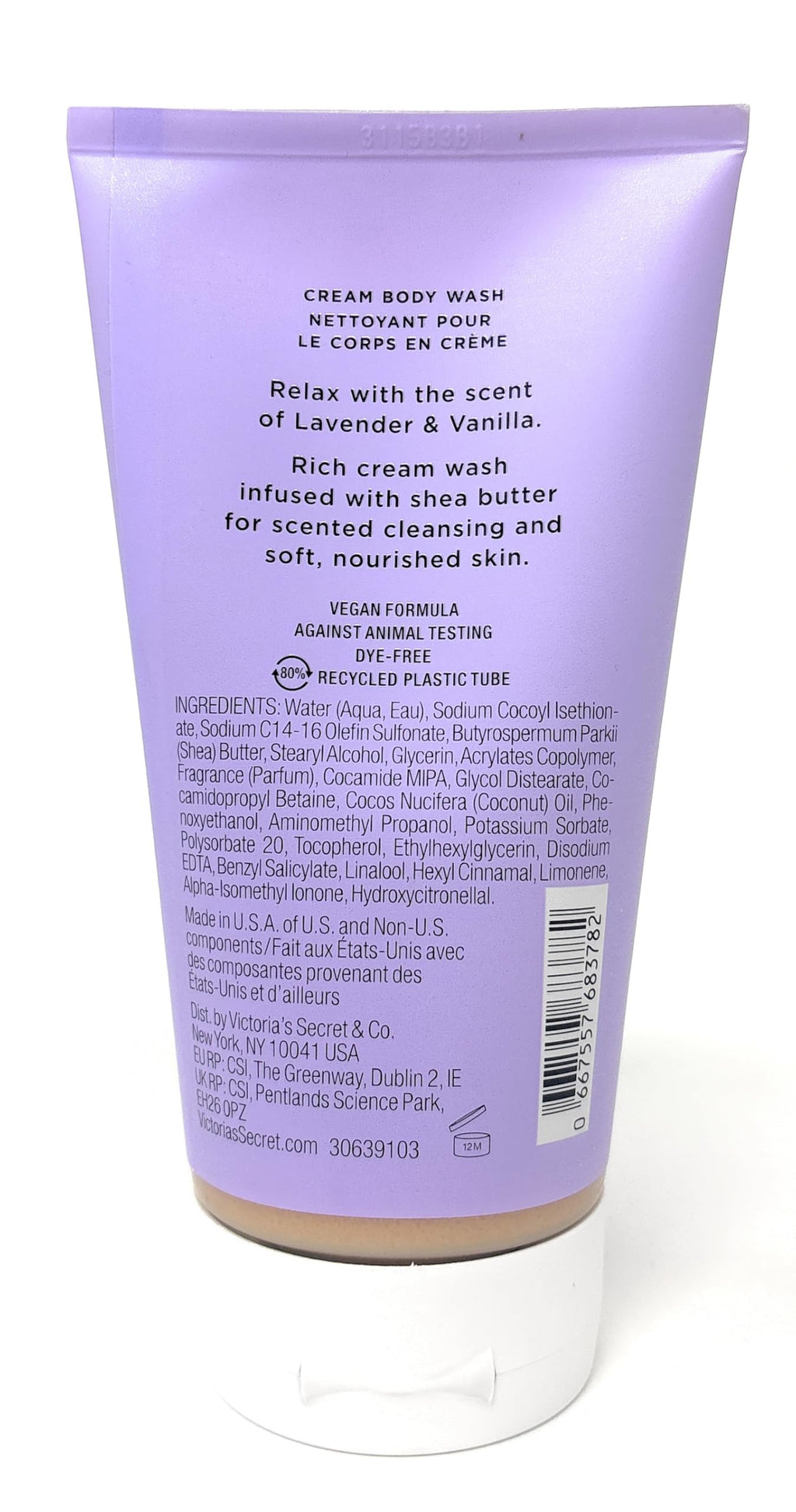 Victoria's Secret Lavender & Vanilla Cream Body Wash 8 fl oz