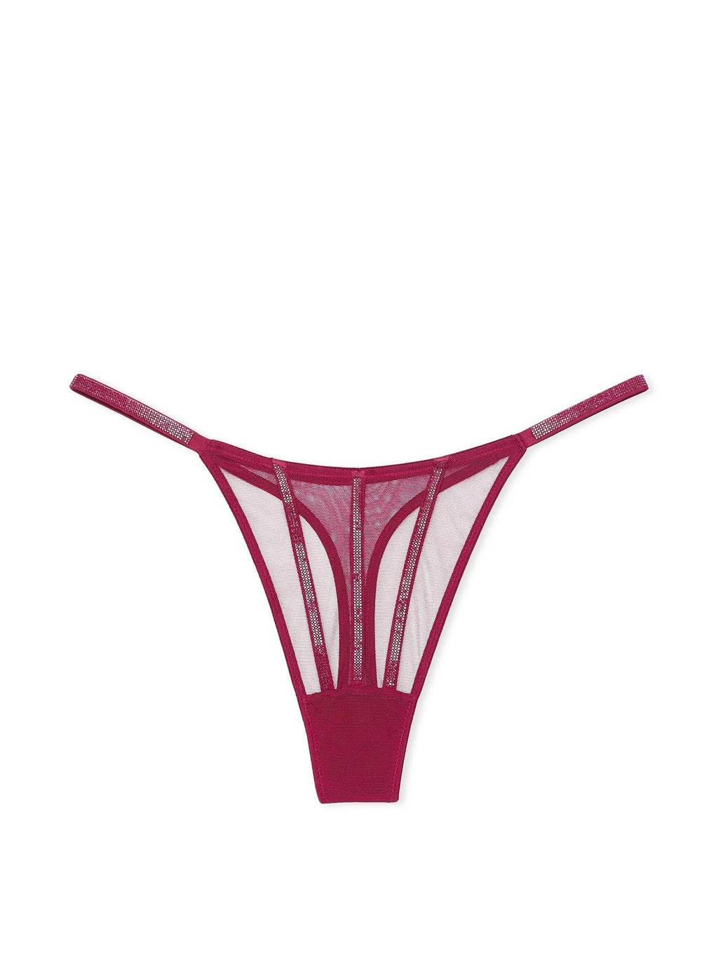 Victoria's Secret Sheer Shine Thong Panty Color Red New (US, Alpha, Medium, Regular, Regular, Red)