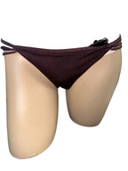 Victoria's Secret Archives Strappy String Bikini Bottom Swimwear Burgundy (US, Alpha, Large, Regular, Regular, Burgundy Dots)