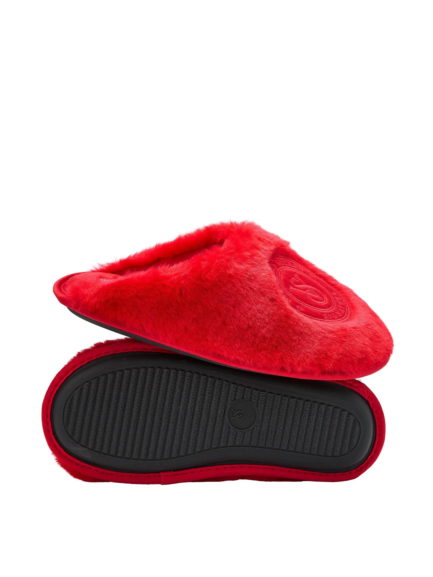 Victoria's Secret Closed Toe Faux Fur Slipper Color Red New