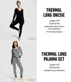 Victoria's Secret PINK Thermal Onesie Pajama Set, Sleepwear for Women, Pure Black (S)