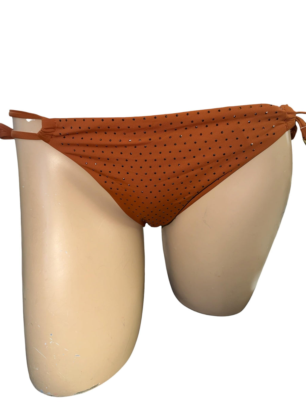Victoria's Secret Shine Diamante Tie Side Bikini Bottom Cinnamon New