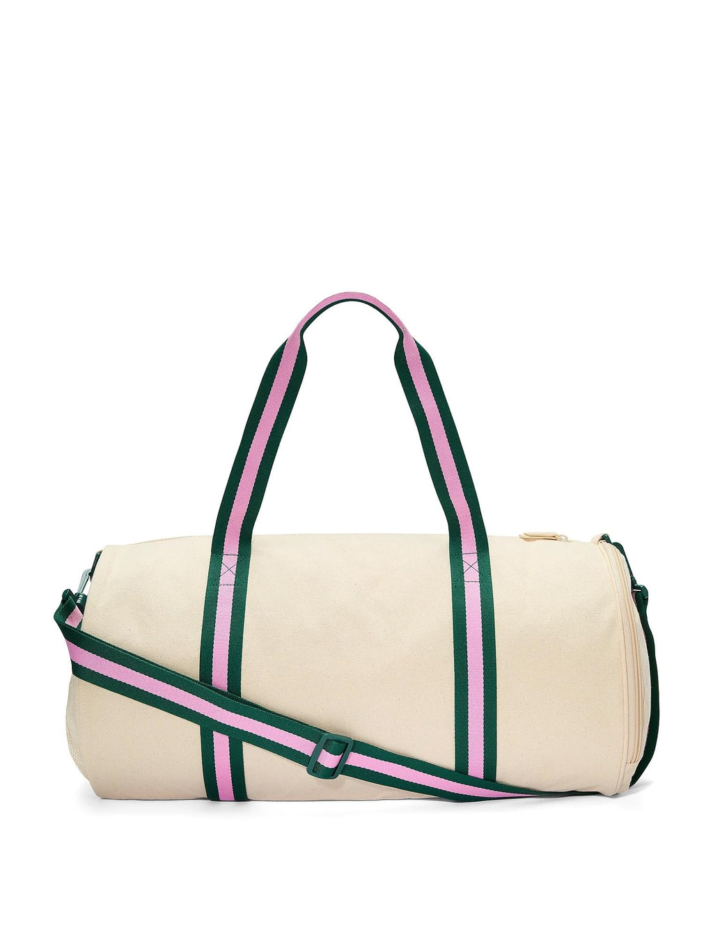 Victoria's Secret Pink Canvas Duffle Sports Bag Color Beige New