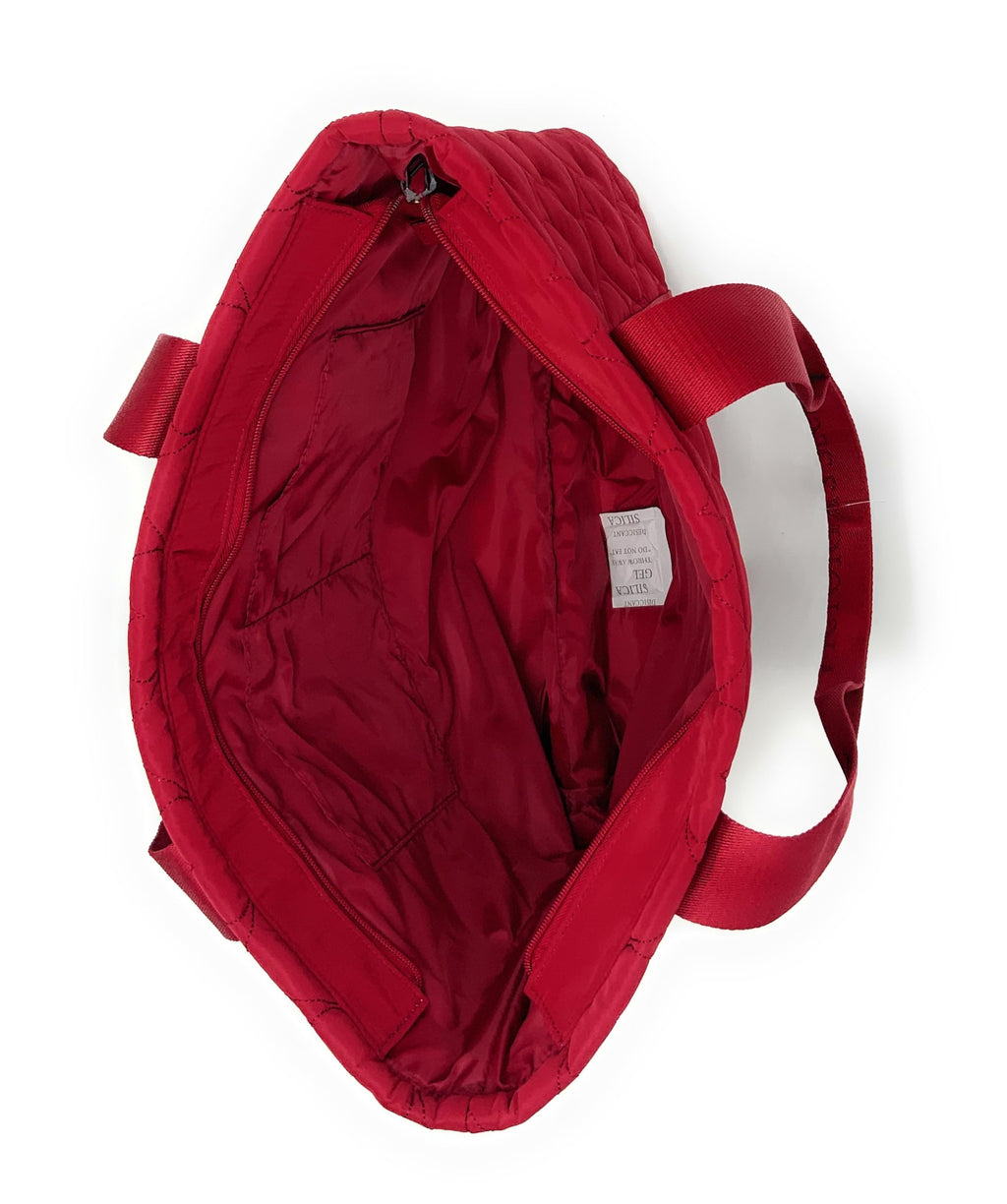 Victoria's Secret Red Quilted Puffer Tote Bag