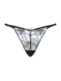 Victoria's Secret Very Sexy Electric Orchid Embroidery V-String Panty Black New