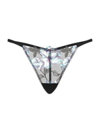 Victoria's Secret Very Sexy Electric Orchid Embroidery V-String Panty Black New