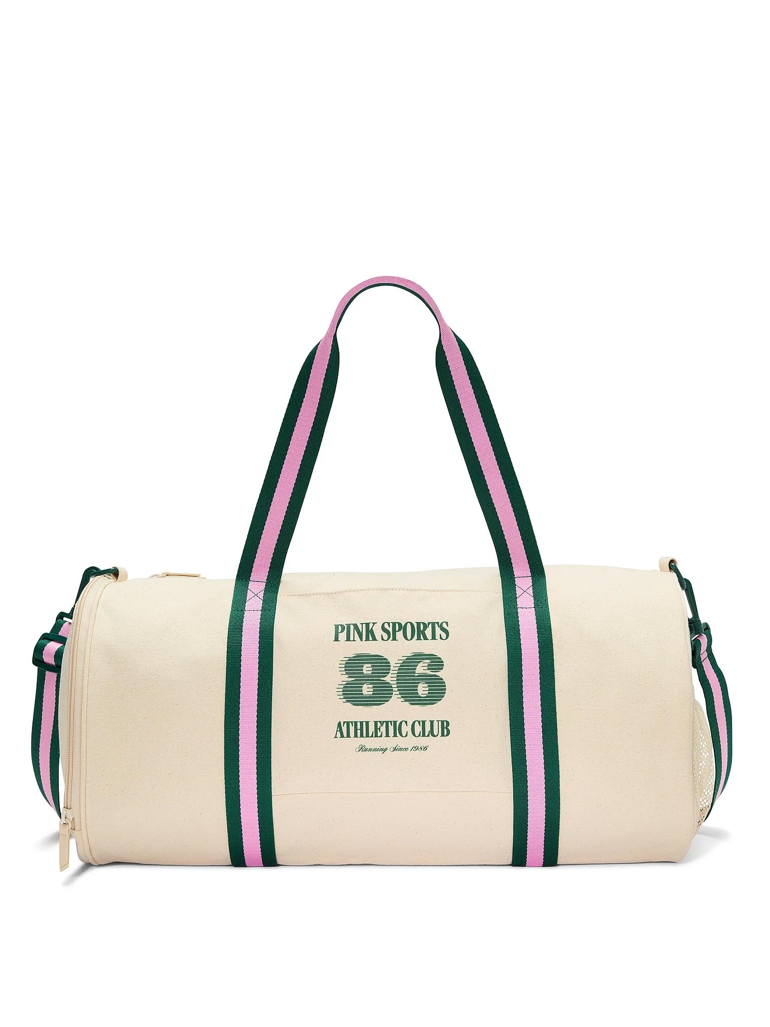 Victoria's Secret Pink Canvas Duffle Sports Bag Color Beige New