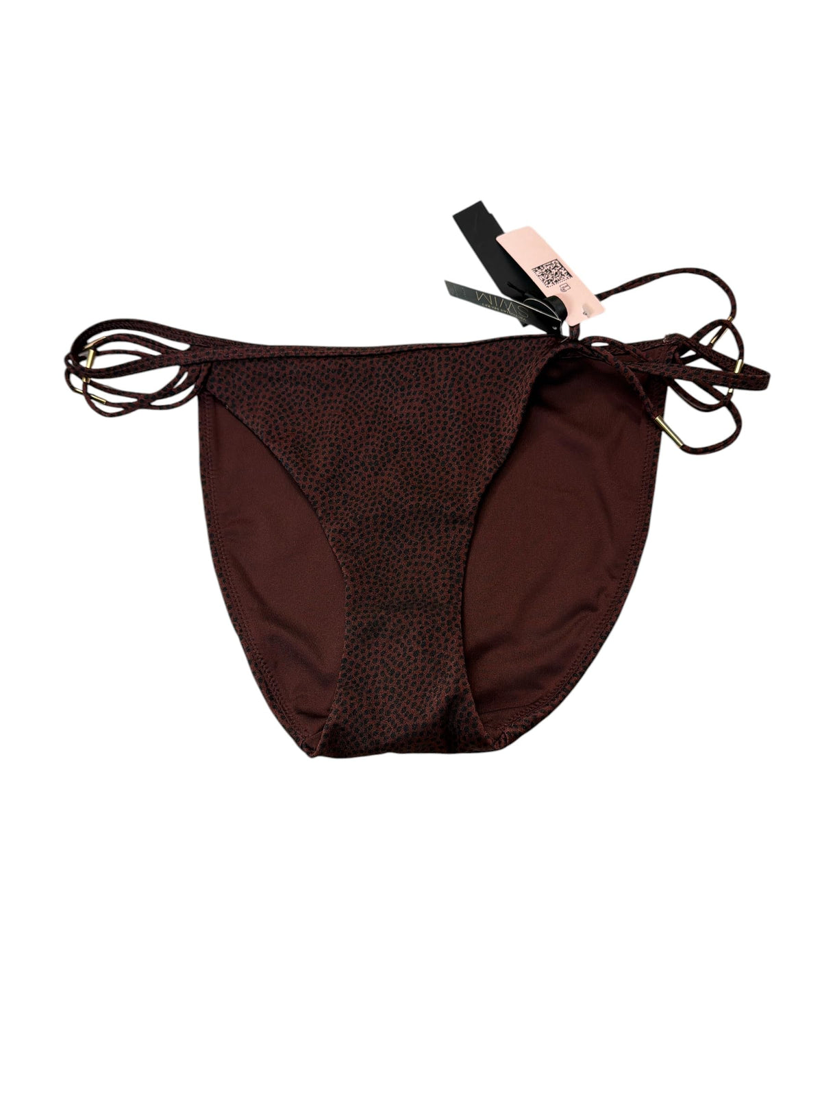 Victoria's Secret Archives Strappy String Bikini Bottom Swimwear Burgundy (US, Alpha, Large, Regular, Regular, Burgundy Dots)
