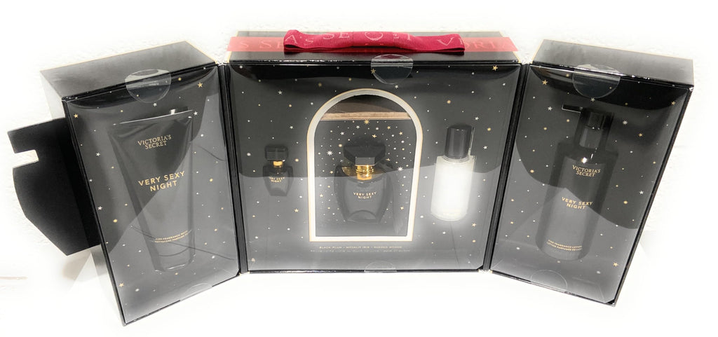 Victoria's Secret Very Sexy Night Eau De Parfum 5 Piece Gift Set 3.4 oz, Eau de Parfum, 2.5 oz Shimmer Fragrance Mist, Fine Fragrance Lotion, Fine Fragrance Wash, & .25 oz Mini EDP
