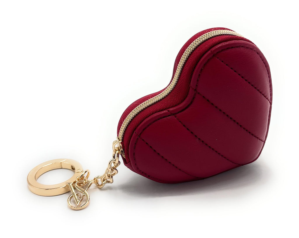 Victoria's Secret Heart Coin Purse Keychain Bag Charm (Dk.Red)