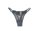 Victoria's Secret Rhinestone Sheer Shine Rose Adjustable String Thong Panty Color Gray New (US, Alpha, X-Large, Regular, Regular, Gray Shine)