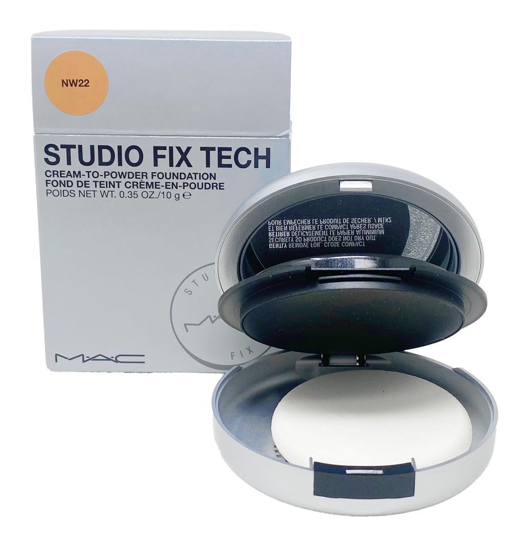 M.A.C Studio Fix Tech Cream-To-Powder Foundation -NW22 (Warm beige with rosy undertone for light to medium skin) .35 Oz / 10 g