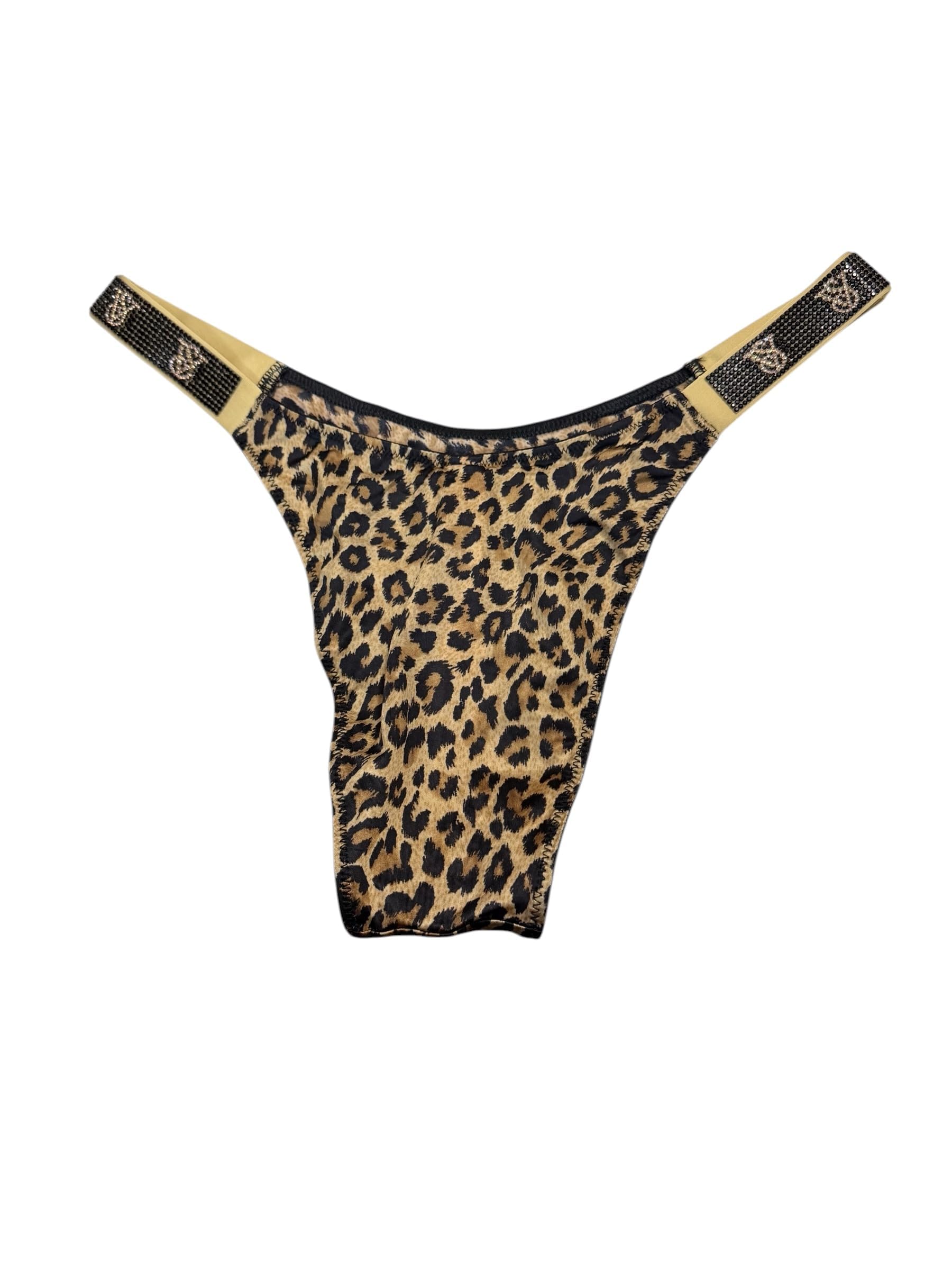 Victoria's Secret Very Sexy Rhinestone Shine Strap Brazilian Panty Leopard Smooth Women’s New